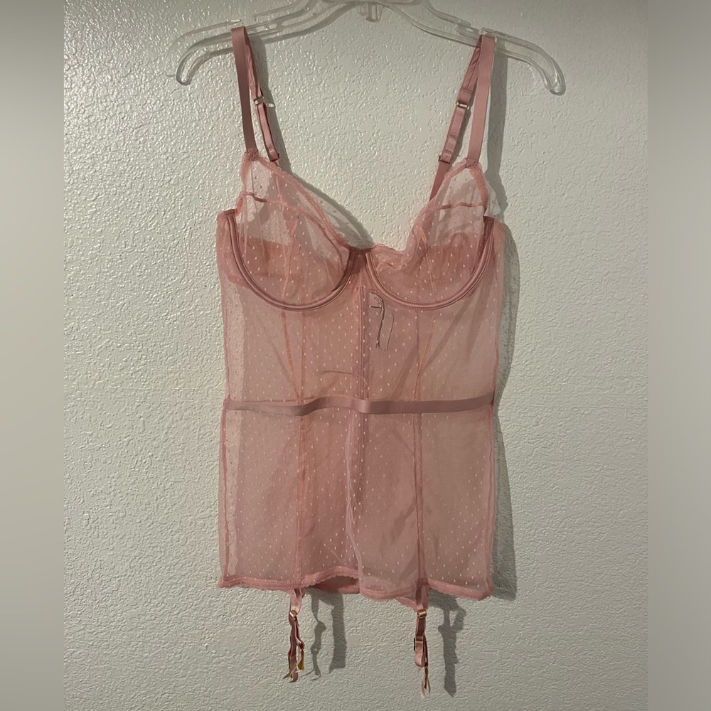 Victoria’s Secret Swiss Dot Mesh Corset Large